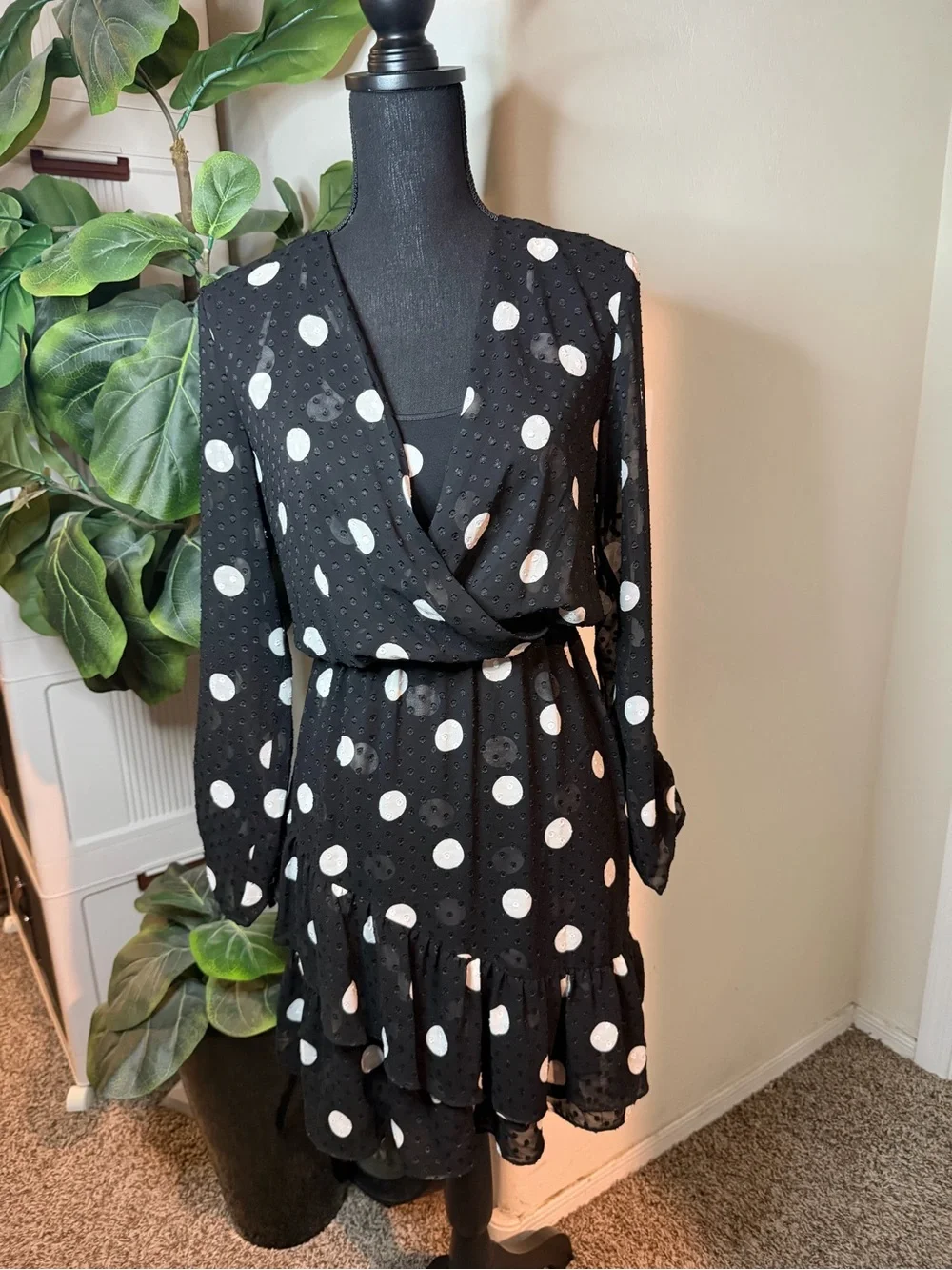 LIU.JO Milano Black and White Polka Dot Mini Dress